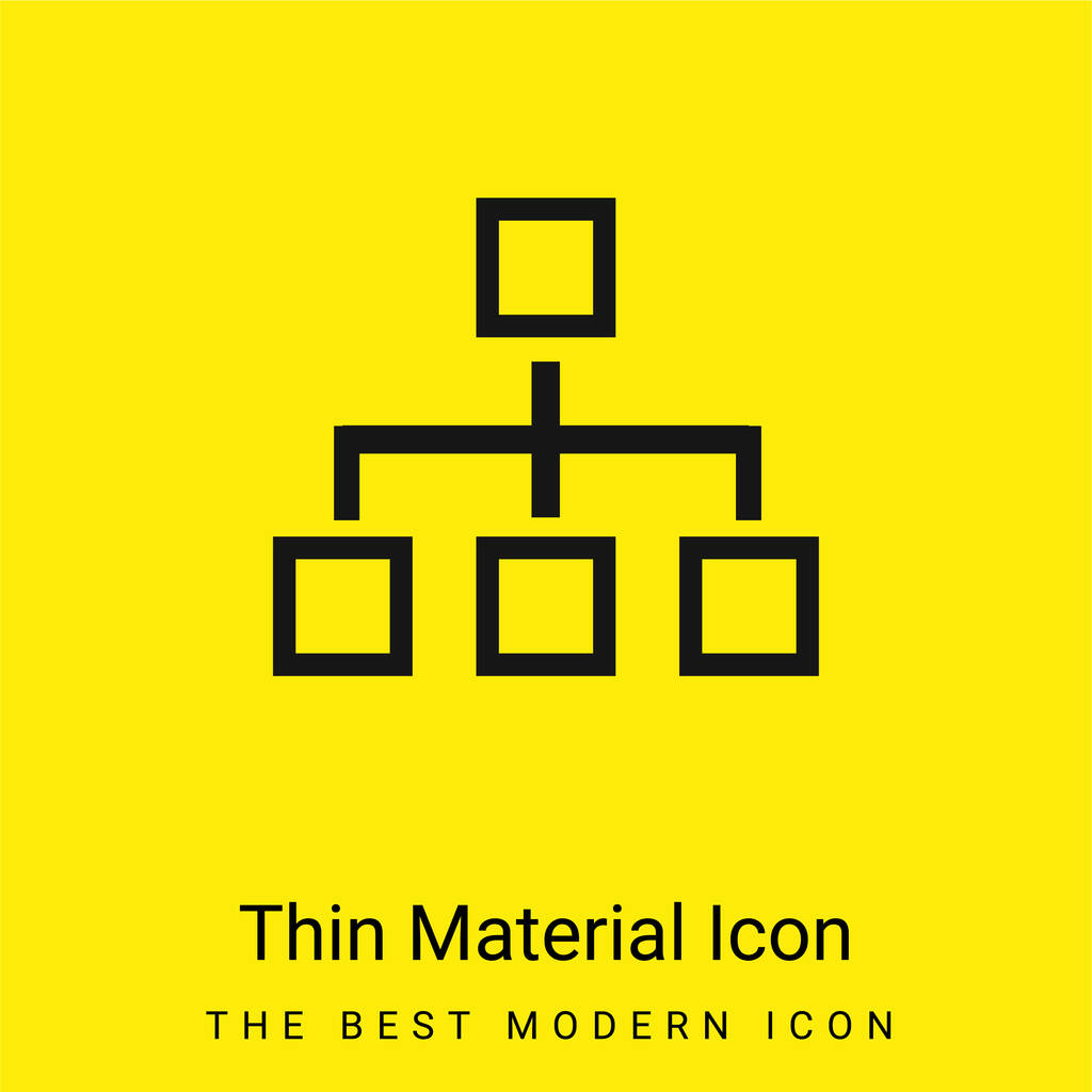 Esquema de bloques de cuatro cuadrados Esquema mínimo de material amarillo brillante icono - Vector, imagen