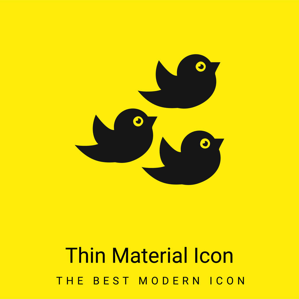 Gruppo Uccelli icona materiale giallo brillante minimo - Vettoriali, immagini