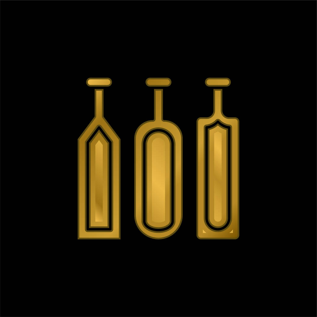 Alcohol chapado en oro icono metálico o logo vector - Vector, Imagen