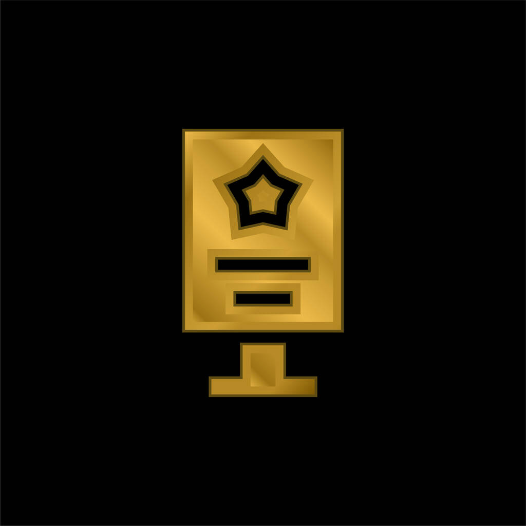 Реклама Золота металева ікона або вектор логотипу
 - Вектор, зображення