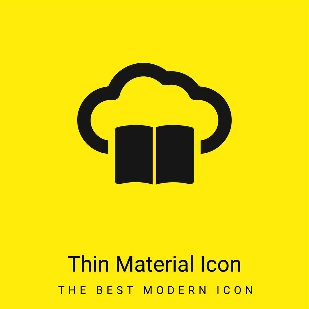 Book On Internet Cloud minimální jasně žlutý materiál ikona - Vektor, obrázek