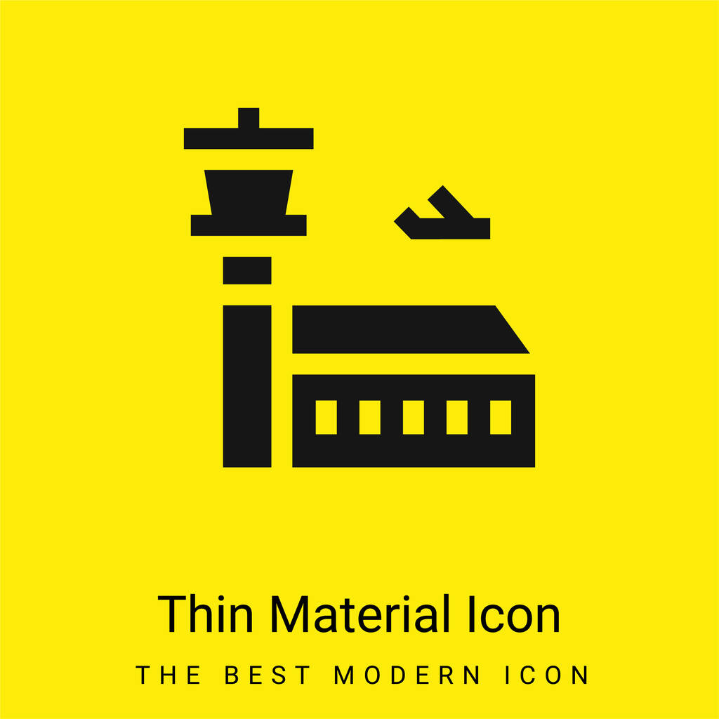 Flughafen minimal leuchtend gelbes Material Symbol - Vektor, Bild