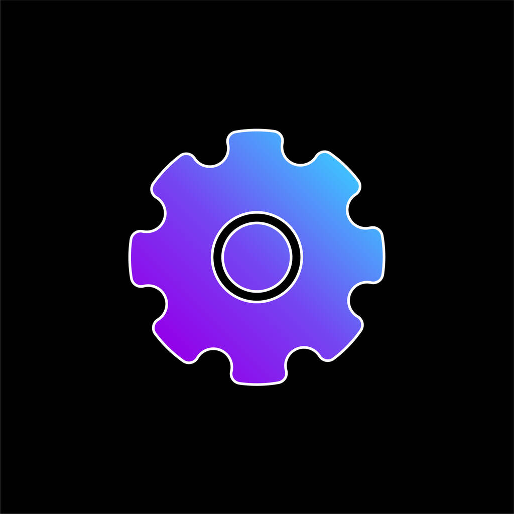 Grande roue dentée bleu dégradé icône vectorielle - Vecteur, image