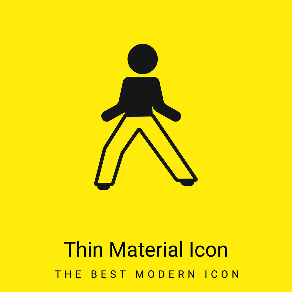 Boy In Defense Pozice minimální jasně žlutá ikona materiálu - Vektor, obrázek