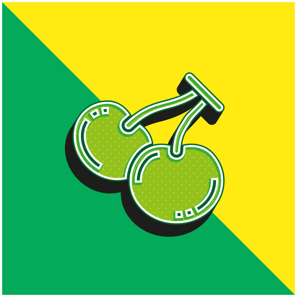 Berry Zöld és sárga modern 3D vektor ikon logó - Vektor, kép