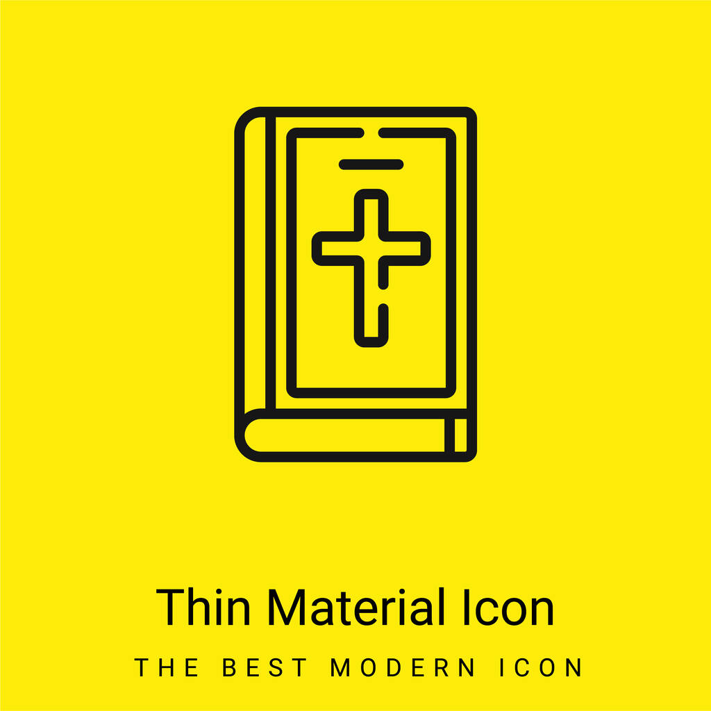 Bijbel minimale helder geel materiaal icoon - Vector, afbeelding