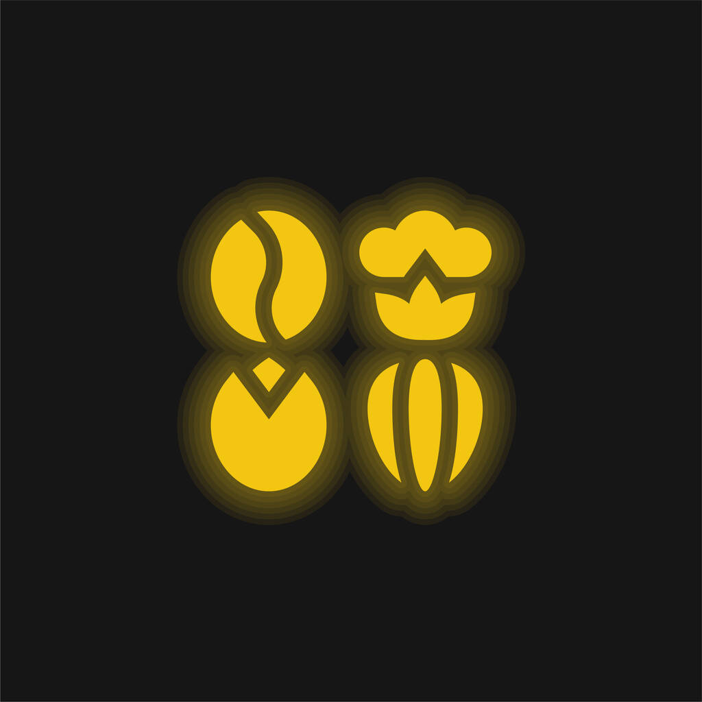 Сільськогосподарська жовта сяюча неонова ікона
 - Вектор, зображення