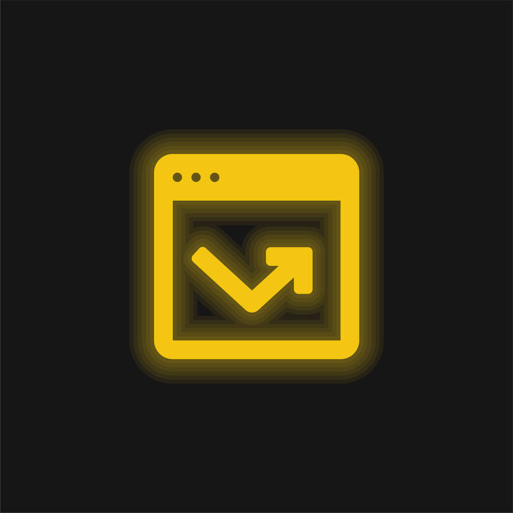 Rebondir jaune brillant icône néon - Vecteur, image
