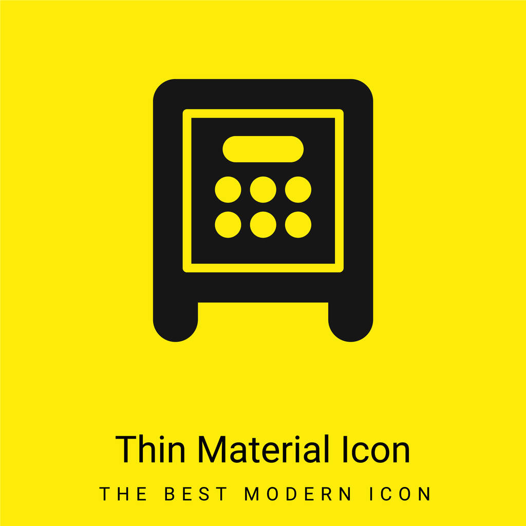 Bank Safe Box minimal bright yellow material icon - Vector, Image