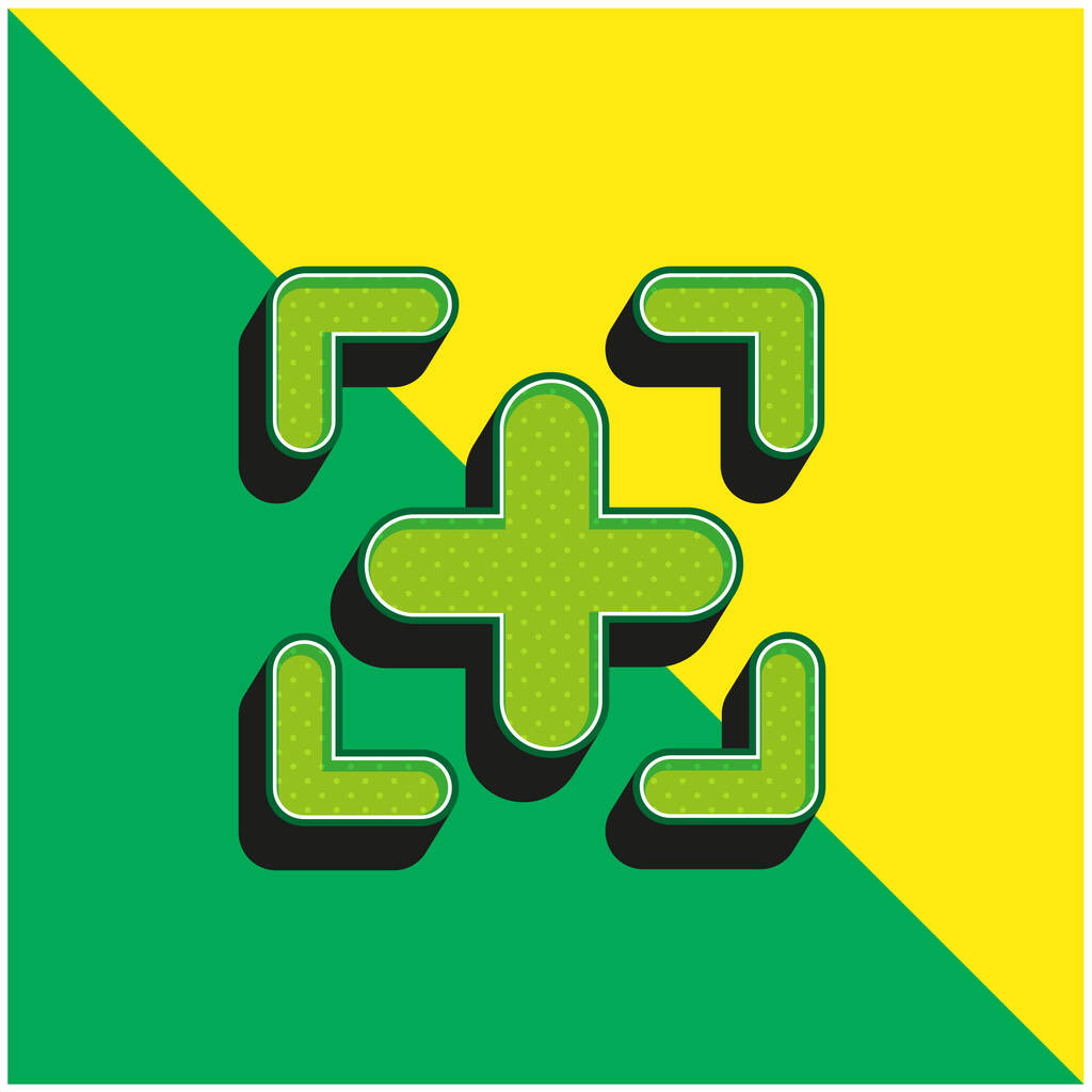 Добавить иконку Зеленый и желтый современный 3D логотип векторной иконки - Вектор,изображение