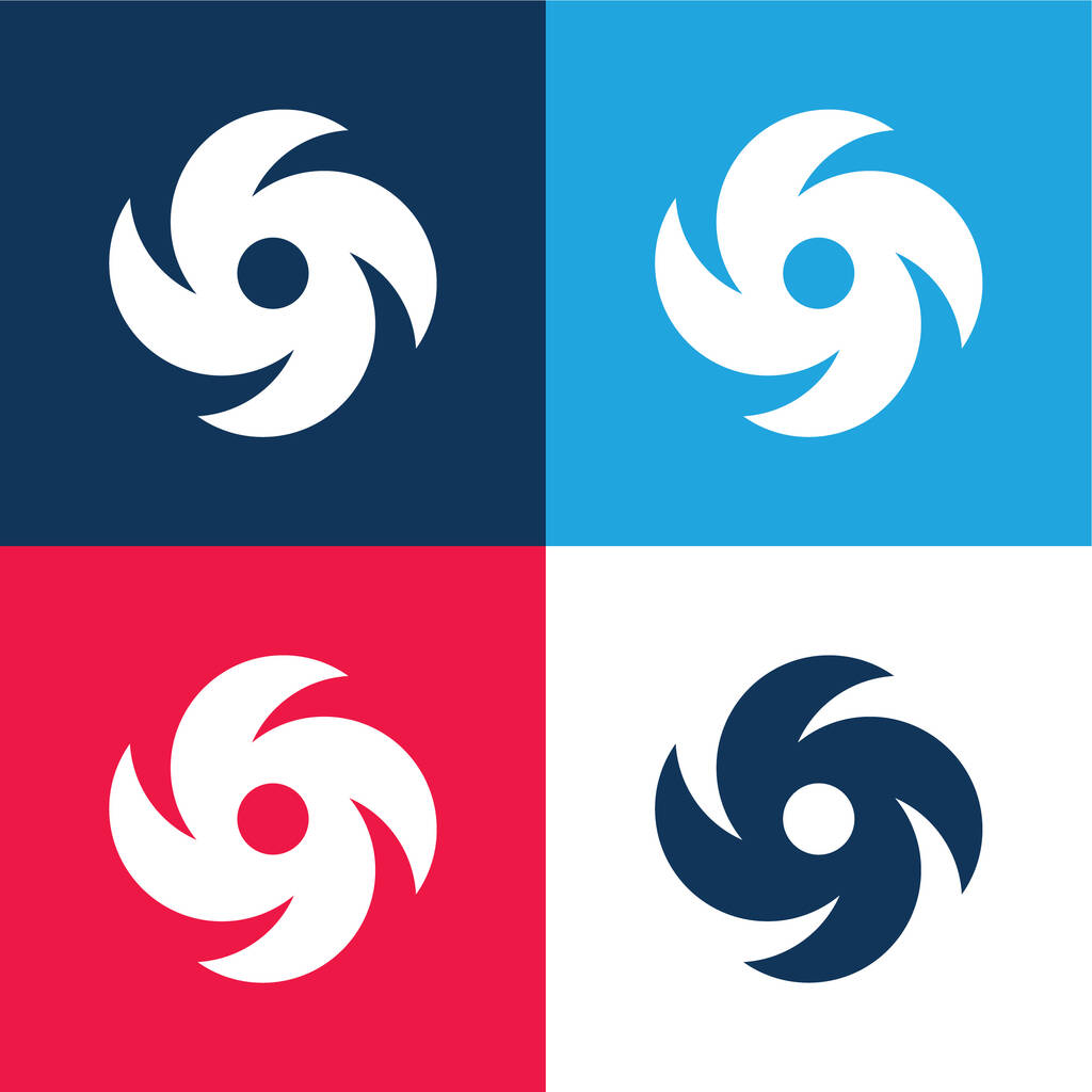 Czarna dziura niebieski i czerwony zestaw czterech kolorów minimalny zestaw ikon - Wektor, obraz