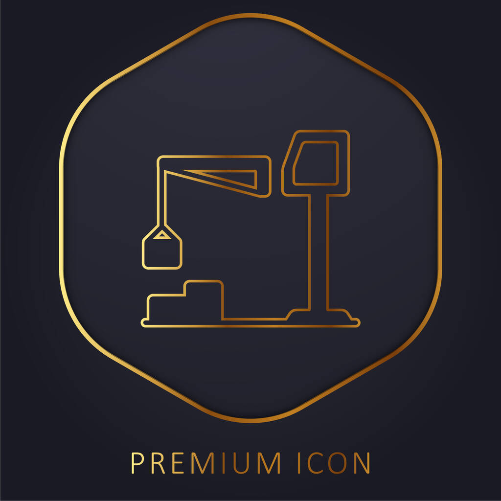 Big Derrick Met Dozen gouden lijn premium logo of pictogram - Vector, afbeelding