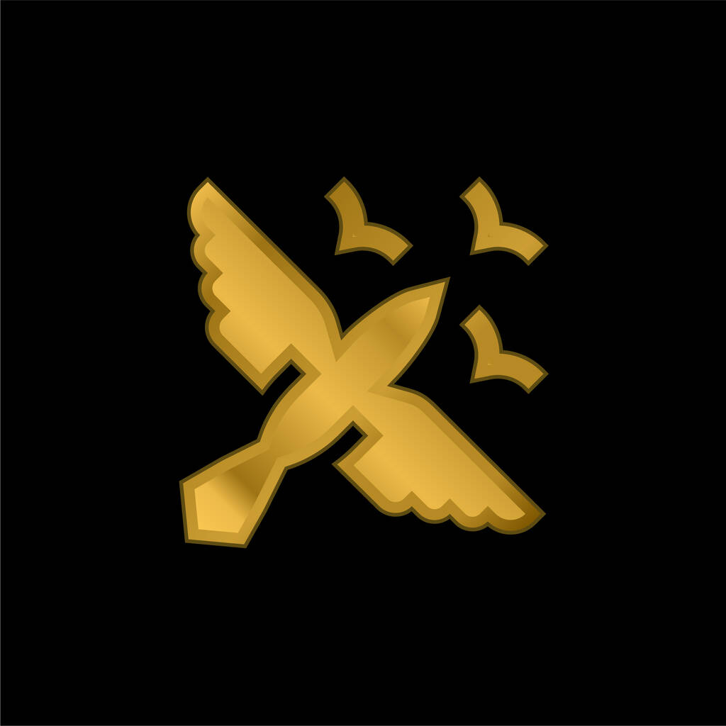 Позолоченная икона птиц или вектор логотипа - Вектор,изображение