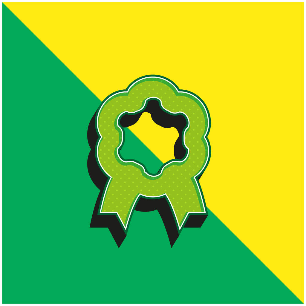 Ocenění Zelené a žluté moderní 3D vektorové logo - Vektor, obrázek