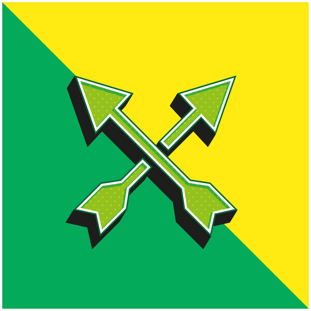 Flechas verde y amarillo moderno vector 3d icono logo - Vector, Imagen