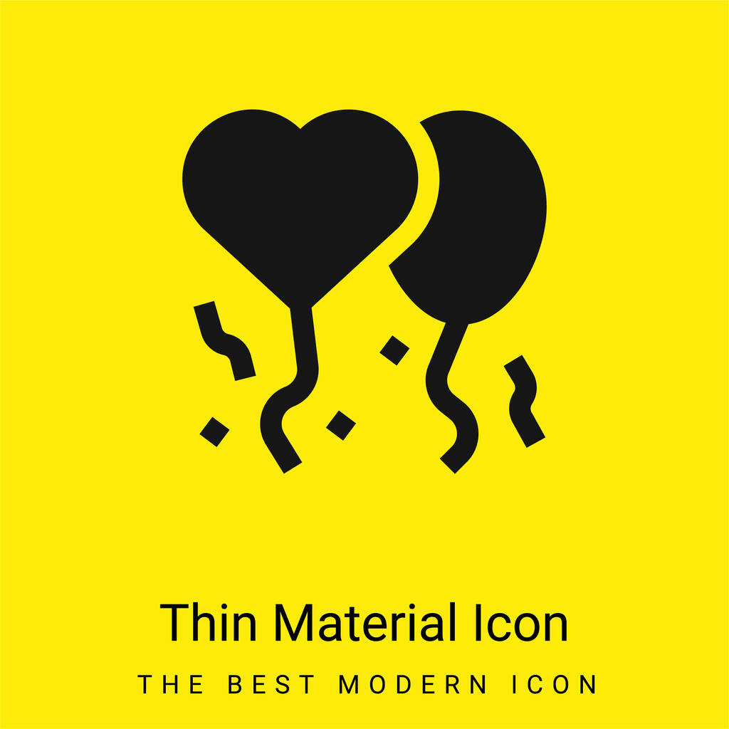 Balões mínimo ícone material amarelo brilhante - Vetor, Imagem