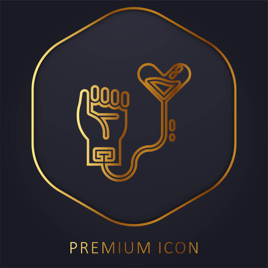 Blutspende Golden Line Premium-Logo oder Symbol - Vektor, Bild
