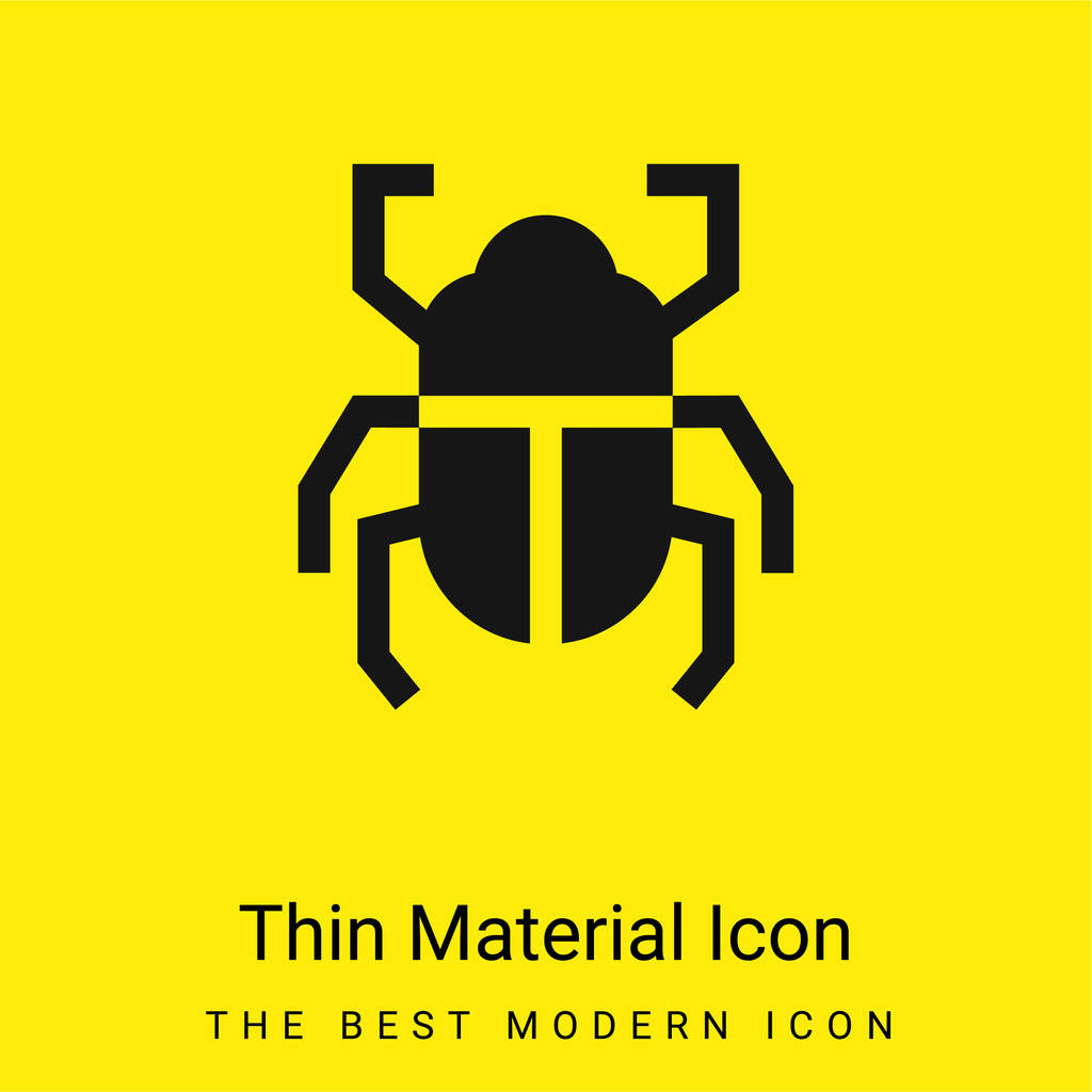 Escarabajo mínimo icono de material amarillo brillante - Vector, Imagen