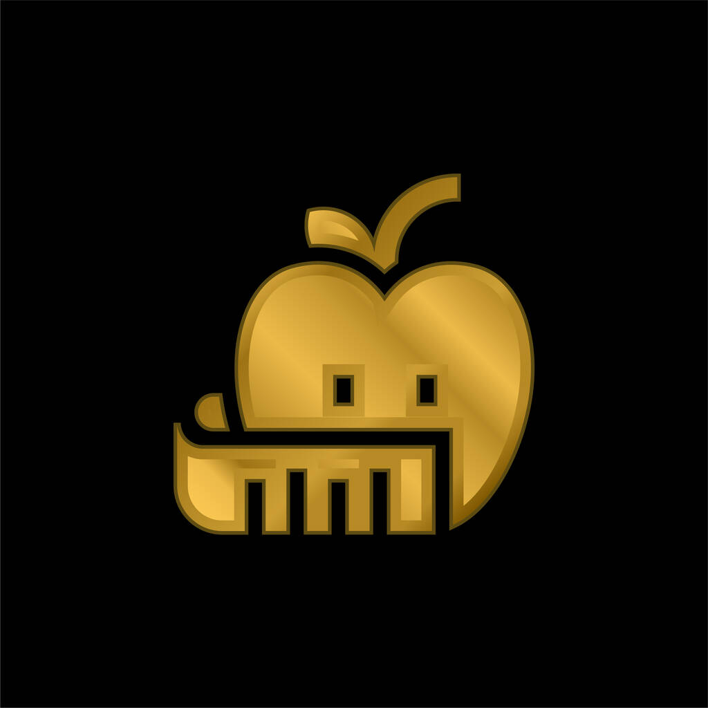 Apple oro placcato icona metallica o logo vettoriale - Vettoriali, immagini