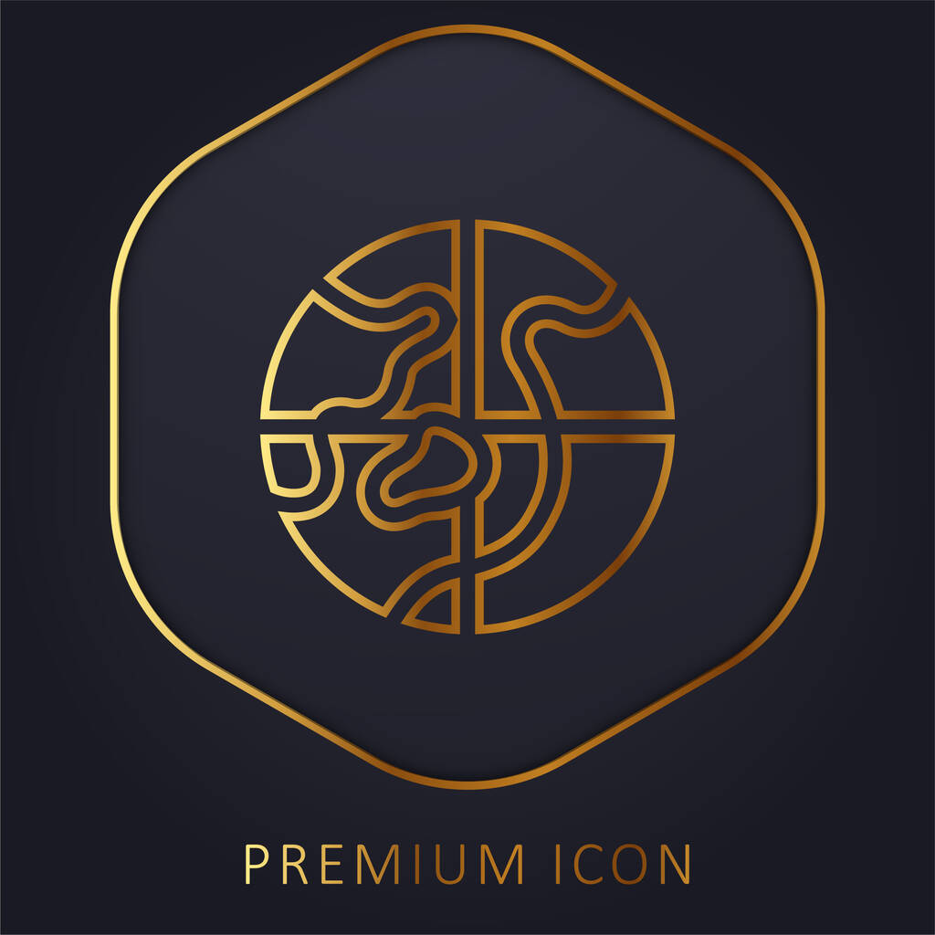 Logo premium de la línea dorada ártica o icono - Vector, imagen