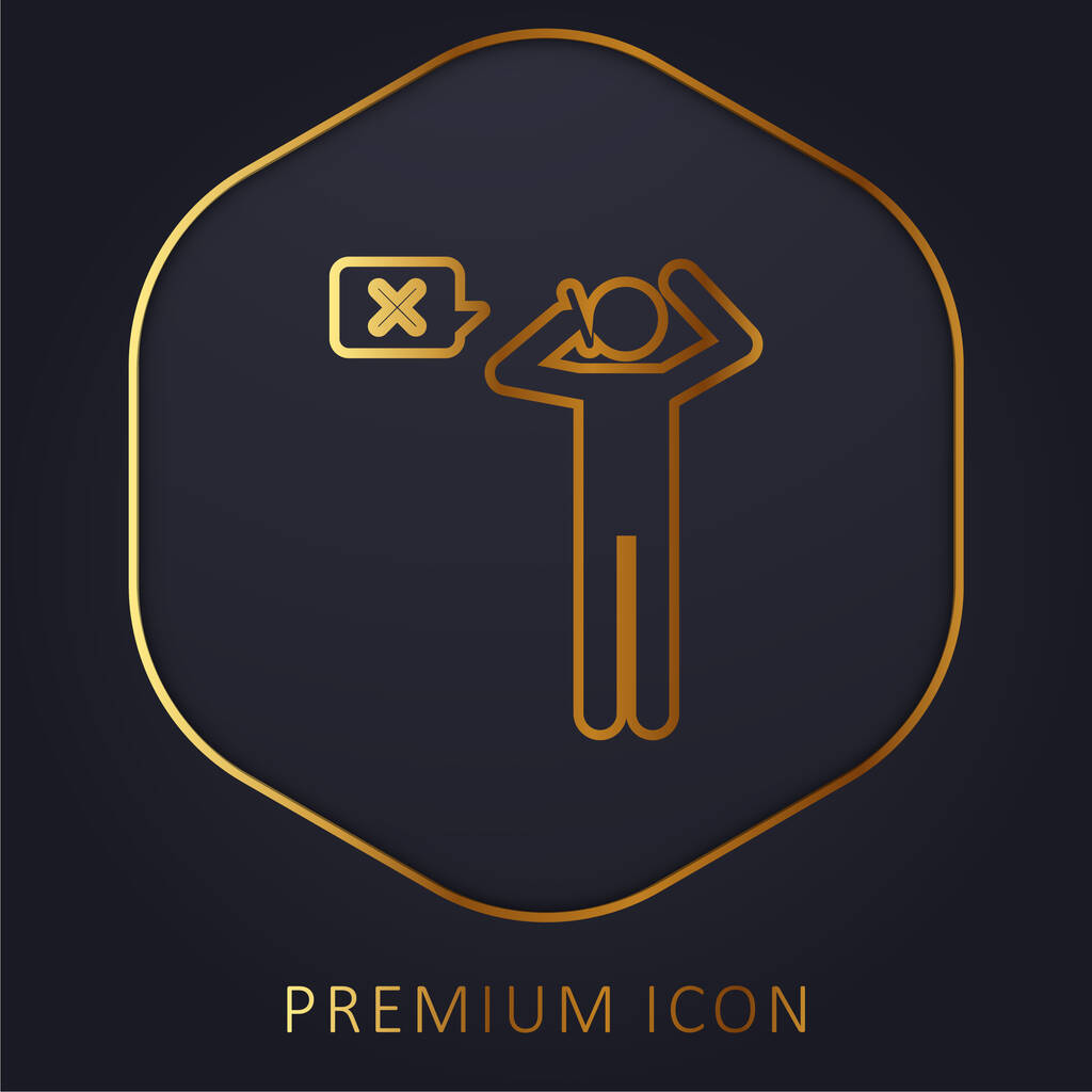Schlechte Bewertung goldene Linie Premium-Logo oder Symbol - Vektor, Bild