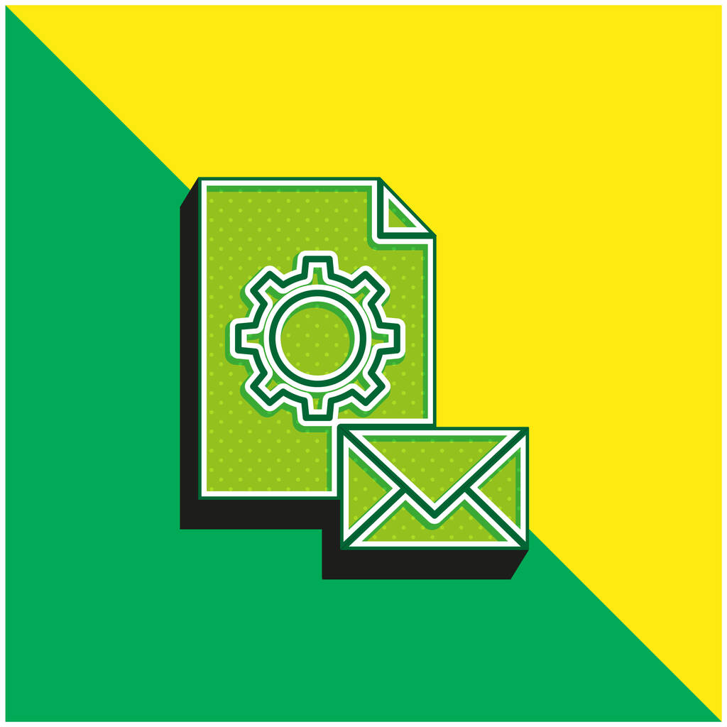 Merk Groen en geel modern 3D vector icoon logo - Vector, afbeelding