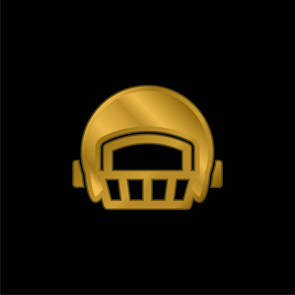 Amerikkalainen jalkapalloilija kypärä kullattu metallinen kuvake tai logo vektori - Vektori, kuva