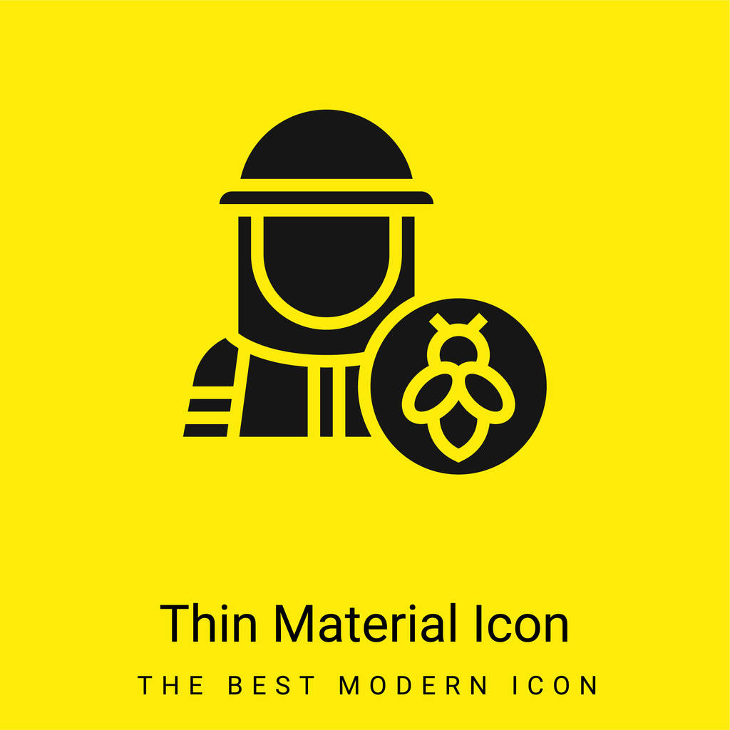 Beekeeper minimal bright yellow material icon - Vector, Image