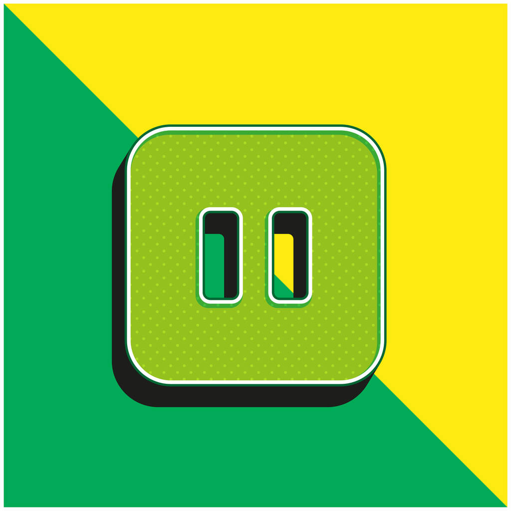 Велика кнопка паузи Зелений і жовтий сучасний 3d векторний логотип піктограми
 - Вектор, зображення