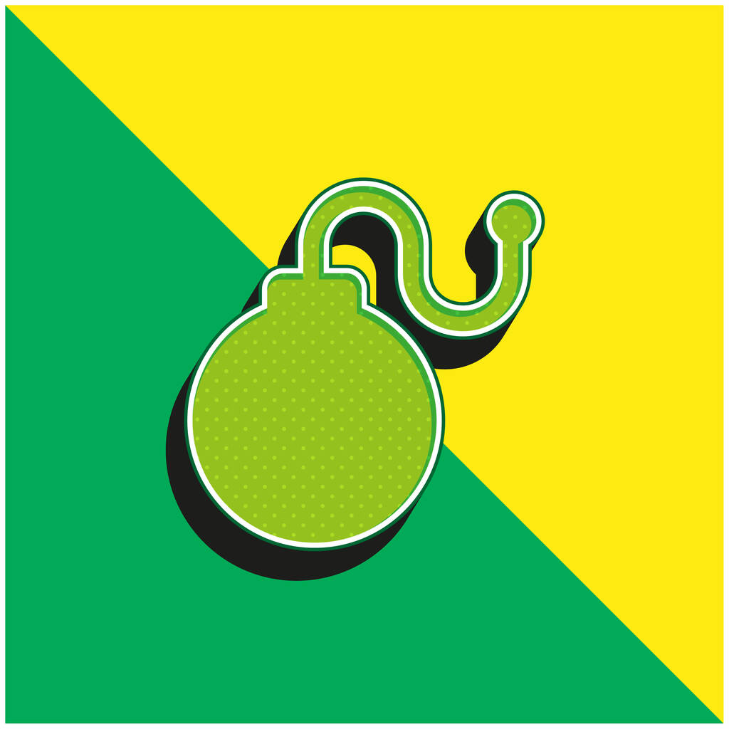 Bomb Green and yellow modern 3d vector icon - Вектор, зображення