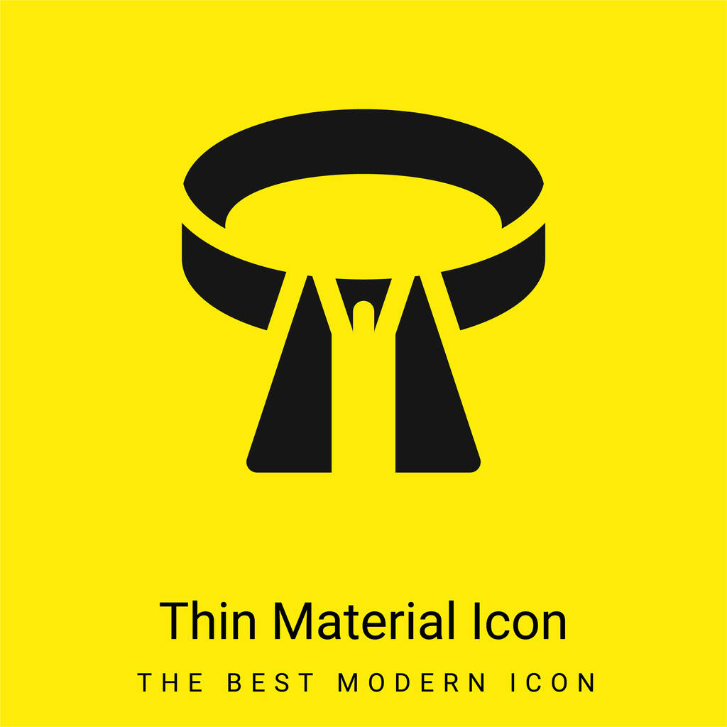Cinto mínimo ícone material amarelo brilhante - Vetor, Imagem