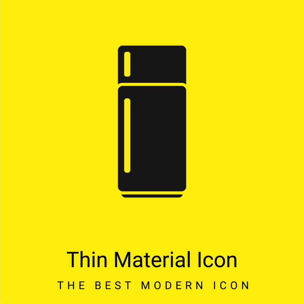 Nagy hűtő minimális fényes sárga anyag ikon - Vektor, kép