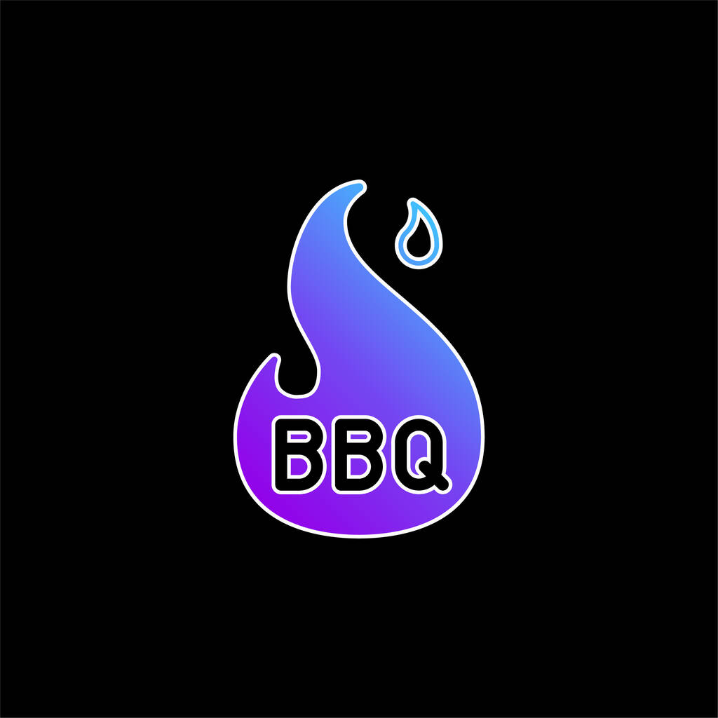 Bbq azul gradiente icono de vector - Vector, imagen