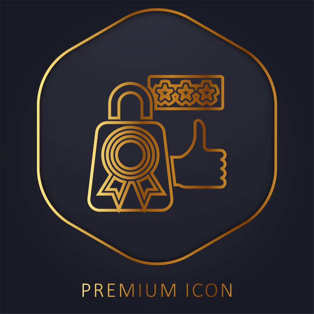 Logotipo o icono premium de línea dorada Best Seller - Vector, Imagen