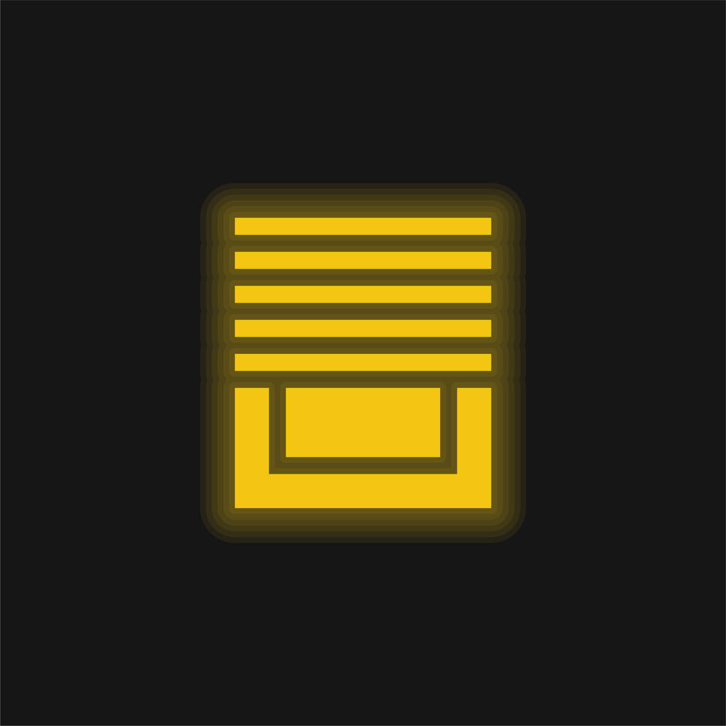 Stores jaune brillant icône néon - Vecteur, image