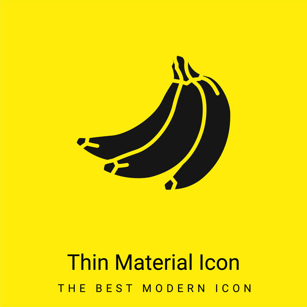 Banane icona minimale materiale giallo brillante - Vettoriali, immagini
