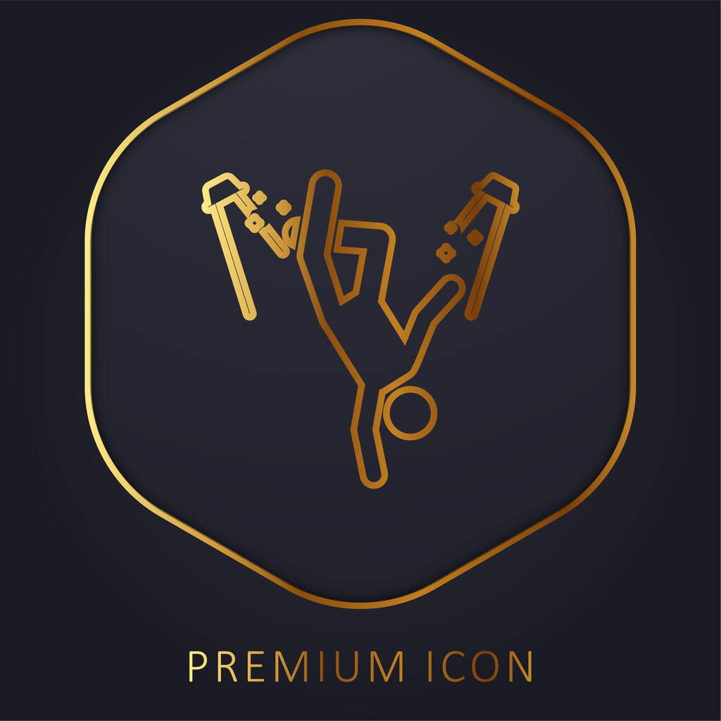 Break Dance golden line premium logo or icon - Vector, Image