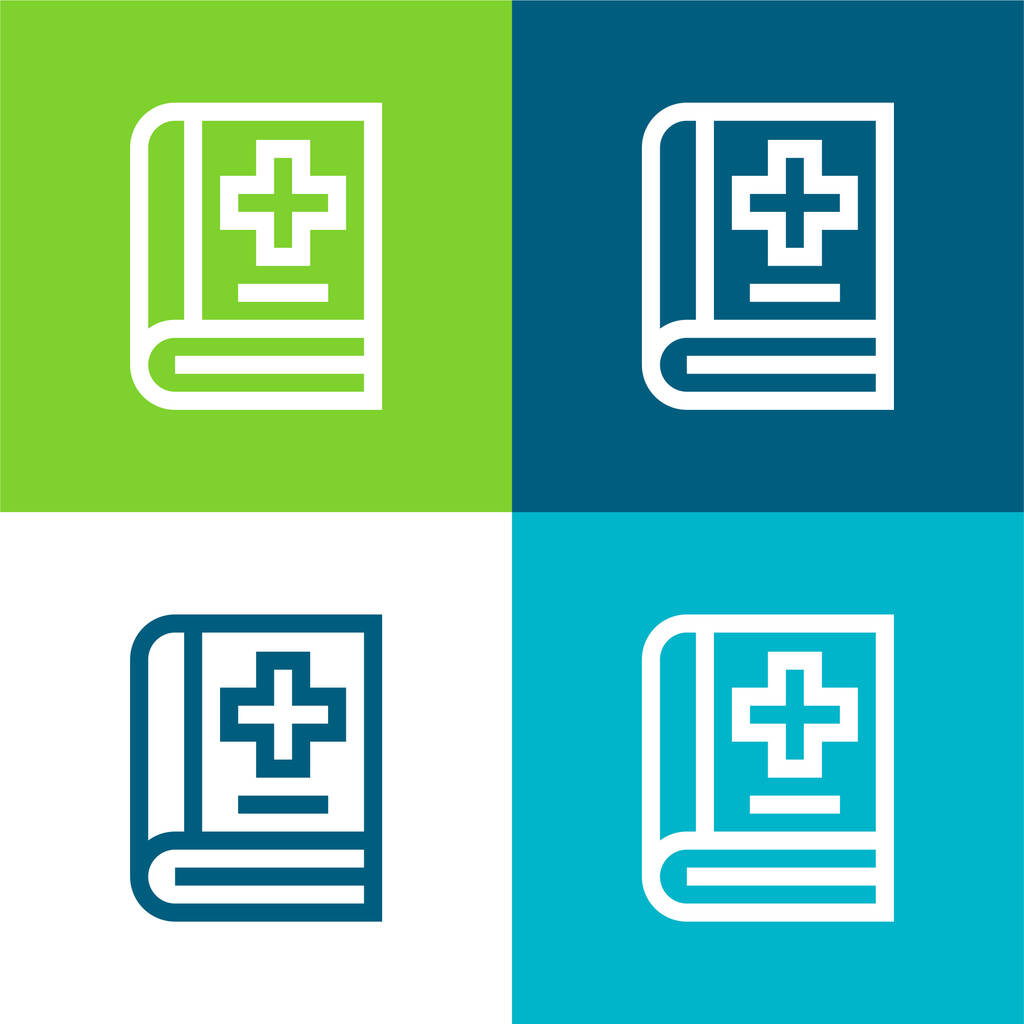 Appointment Book Flat four color minimal icon set - Vector, Image