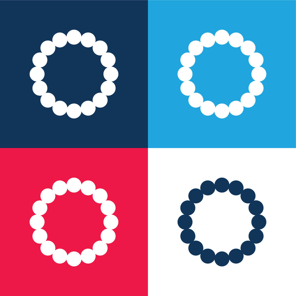 Браслет синий и красный четыре цвета минимальный набор значков - Вектор,изображение