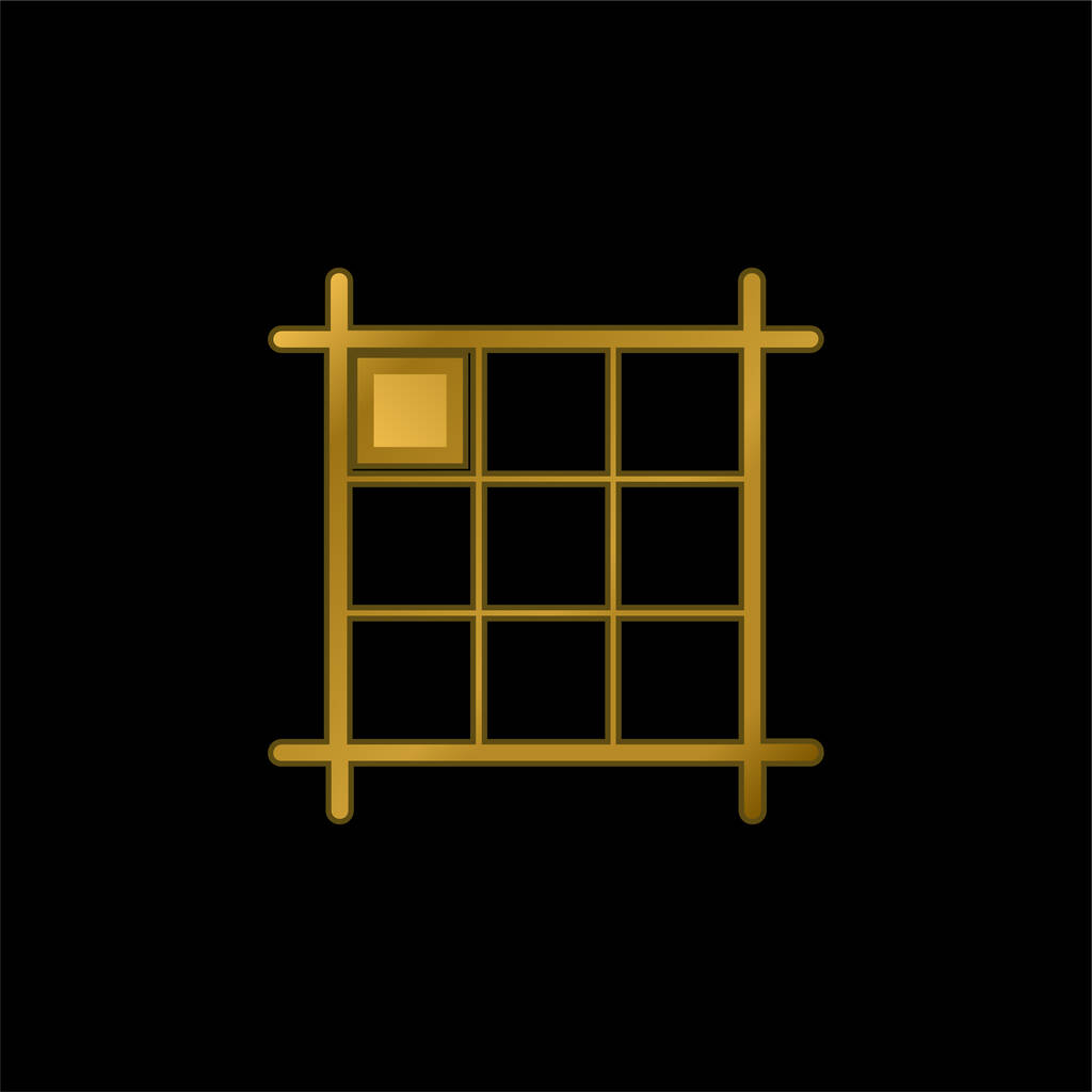 Diseño en caja con marca en la dirección noroeste chapado en oro icono metálico o logo vector - Vector, imagen