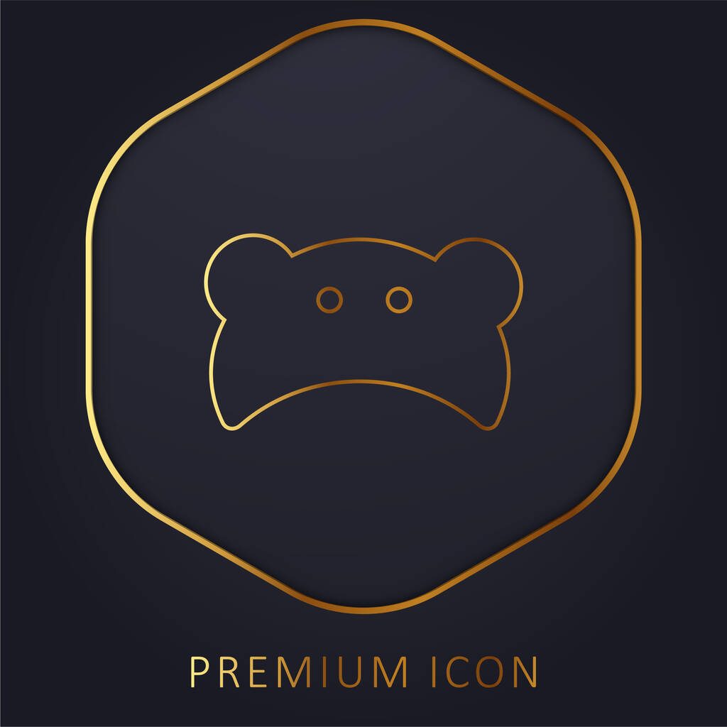 Baby Bear Head Silhouette golden line premium logo or icon - Vector, Image