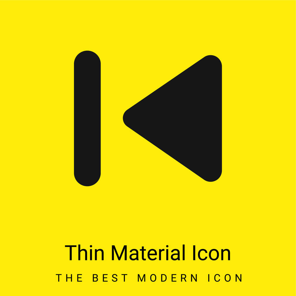 Backward Track minimal bright yellow material icon - Vector, Image