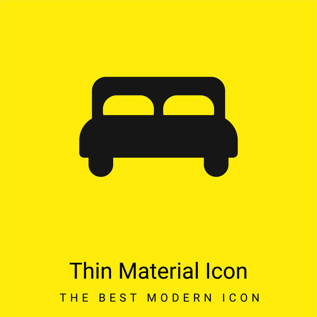 Lit minimal jaune vif icône matérielle - Vecteur, image