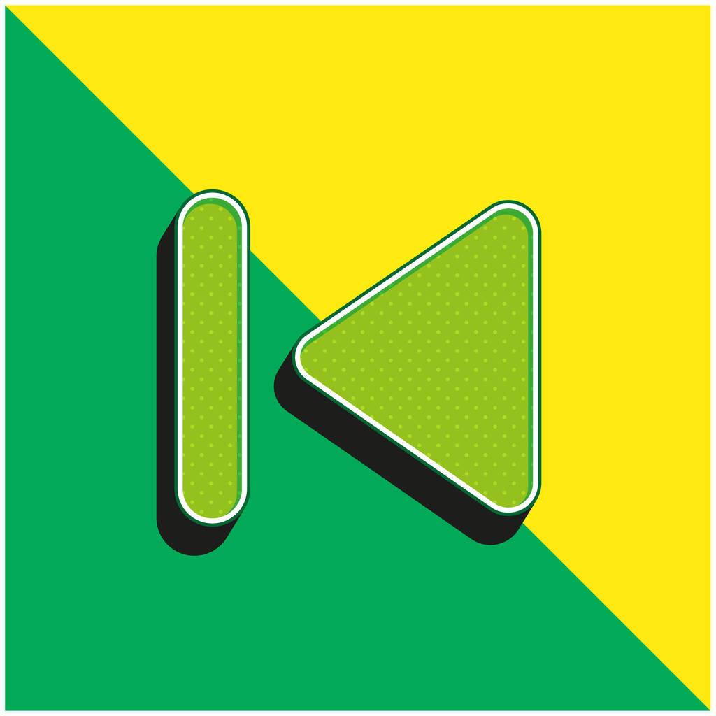 Retroceder faixa verde e amarelo moderno logotipo vetor 3d ícone - Vetor, Imagem