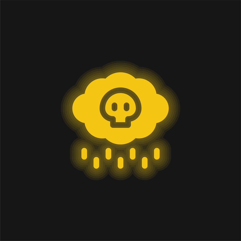 酸性雨黄色輝くネオンアイコン - ベクター画像
