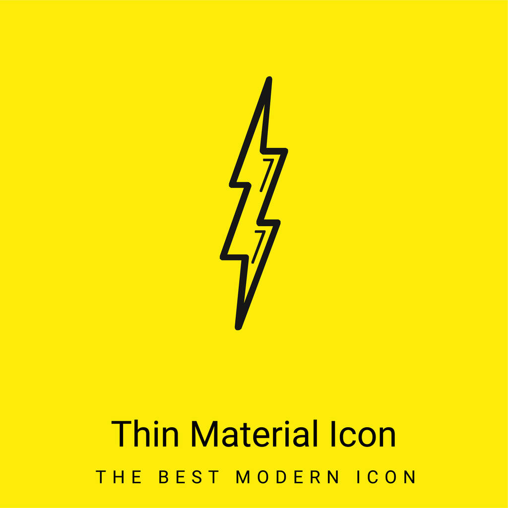 Bolt Shape Outline Symbol minimal bright yellow material icon - Vector, Image