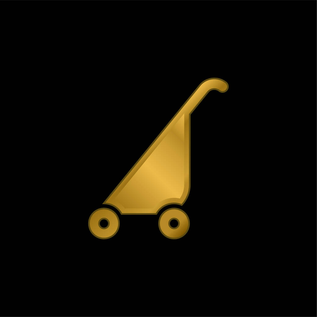 Baby Stroller επίχρυσο μεταλλικό εικονίδιο ή το λογότυπο διάνυσμα - Διάνυσμα, εικόνα