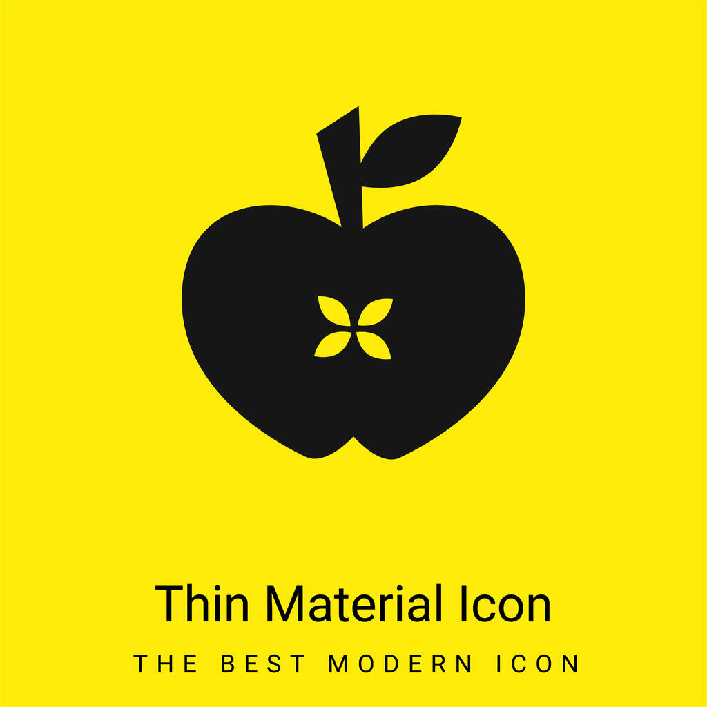 Apple Heart minimális fényes sárga anyag ikon - Vektor, kép