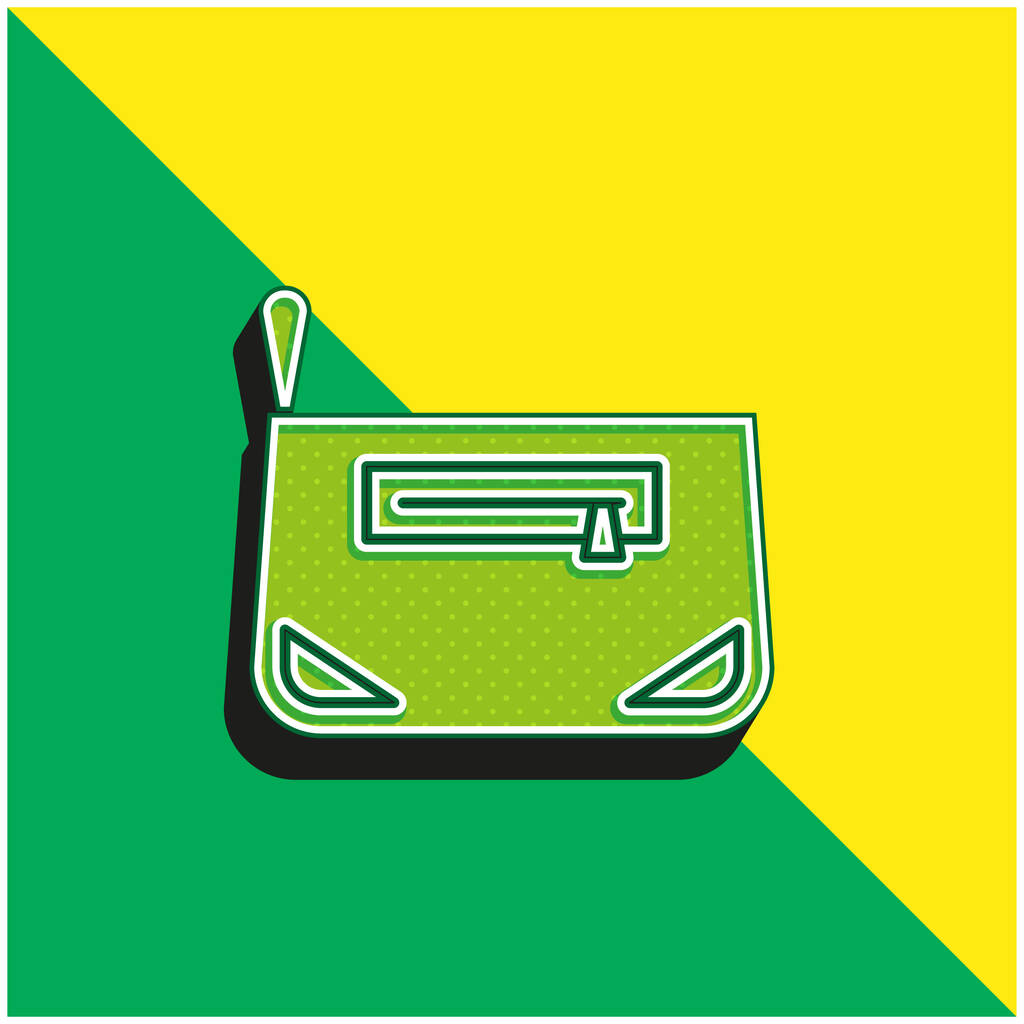 Zacskó Zöld és sárga modern 3D vektor ikon logó - Vektor, kép