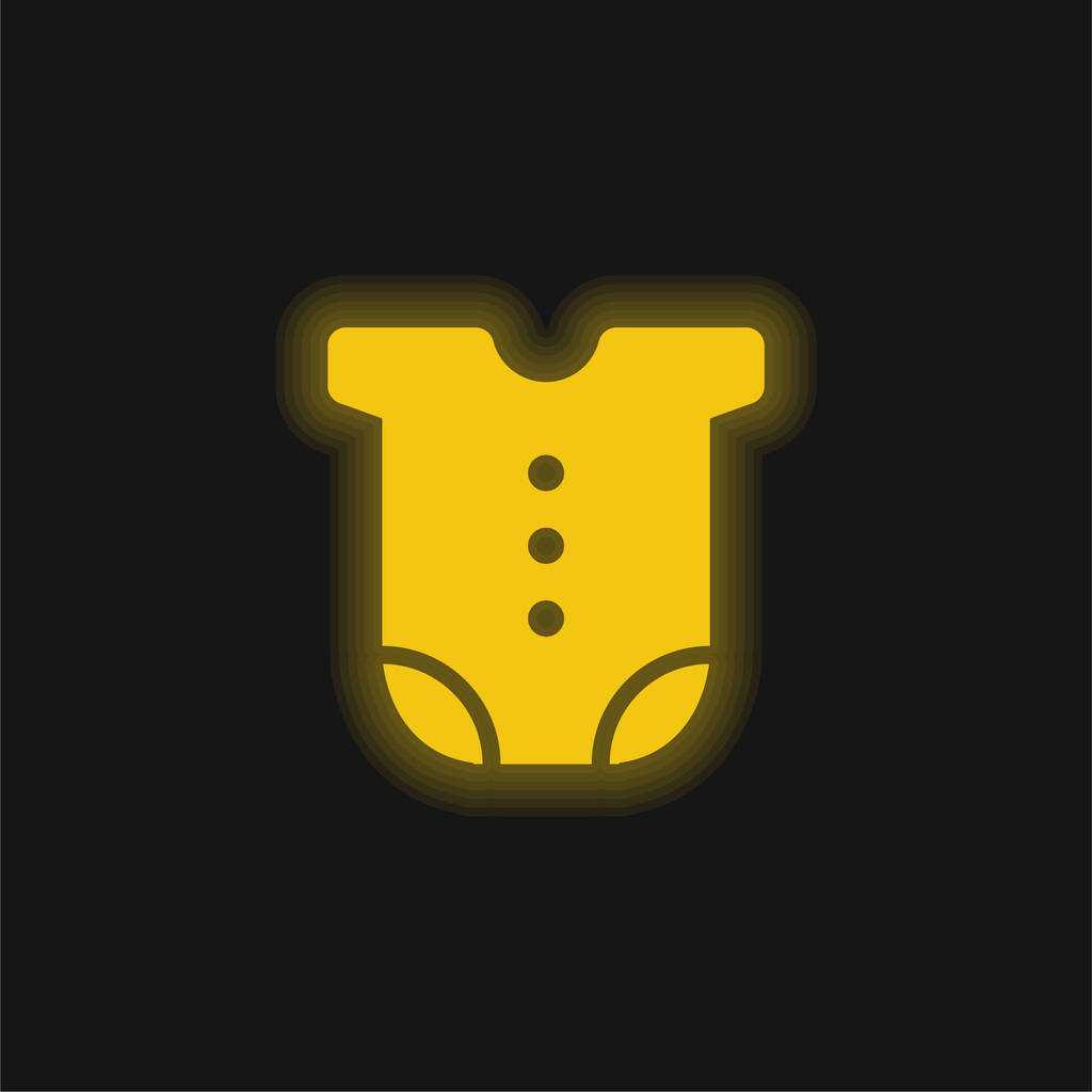 Дитячий одяг жовтий сяючий неоновий значок
 - Вектор, зображення